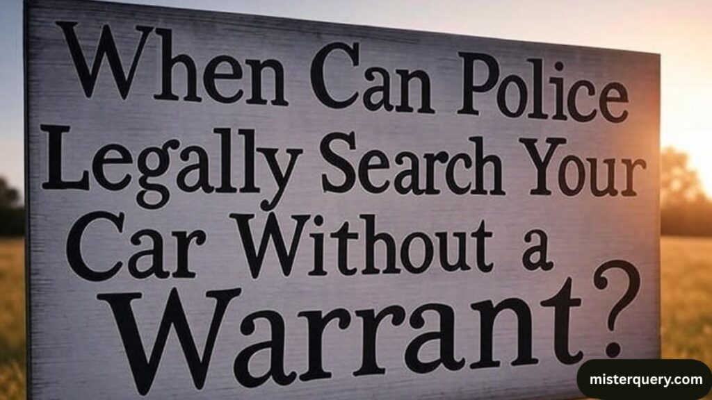 When Can Police Legally Search Your Car Without a Warrant?